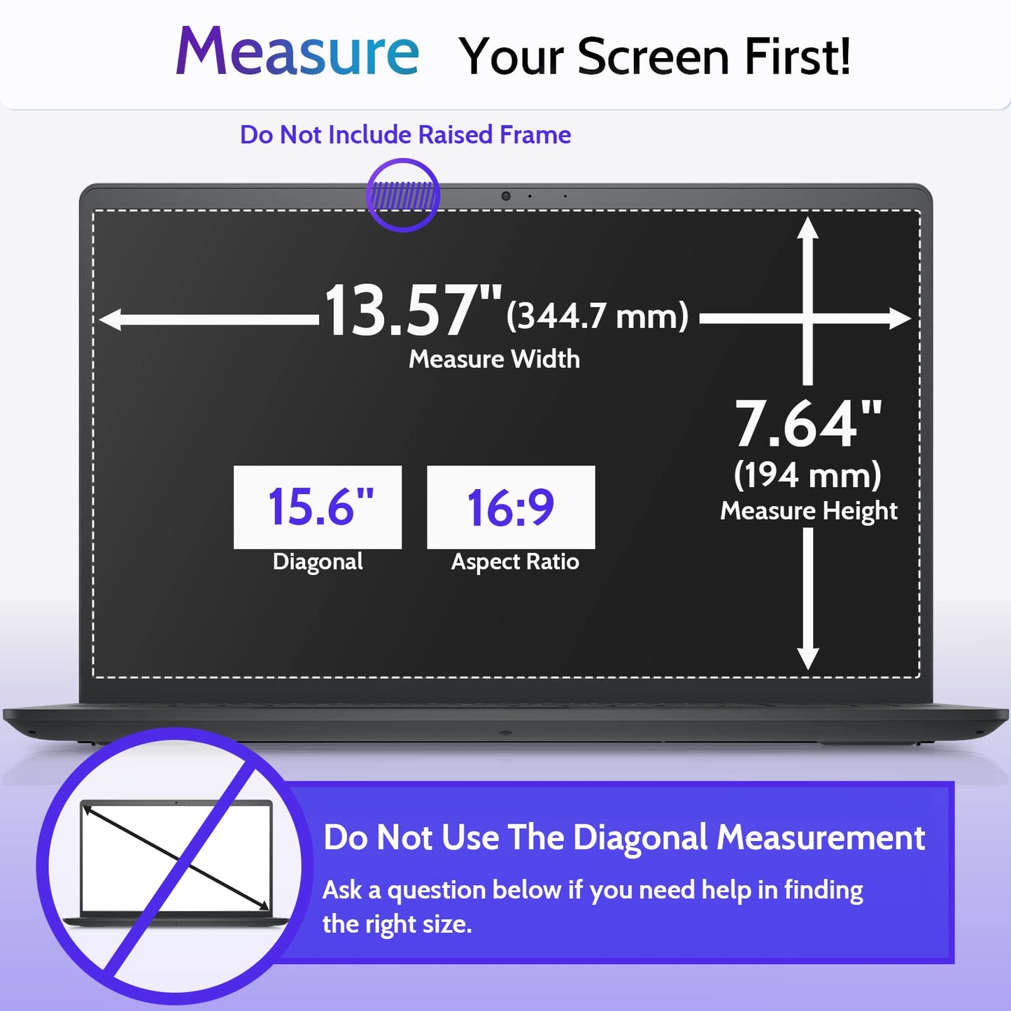 3 Pcs 15.6 Inch Anti Blue Light Screen Protector Compatible With Lenovo Hp Dell Acer Asus Samsung etc Laptop-16:9 Aspect, 15" Computer Monitor Glare Filter Uv Blocker Shield Cover Eye Protection Film