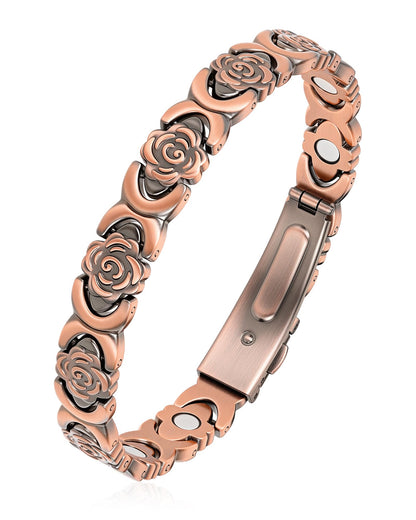 vapeples Copper Bracelets for Women, 99.99% Pure Copper Magnetic Bracelet, 3800 Gauss, Adjustable Sizing, Women's Bracelets With Built-in Magnets, Gift Packaging, Fashion Jewelry Gift.