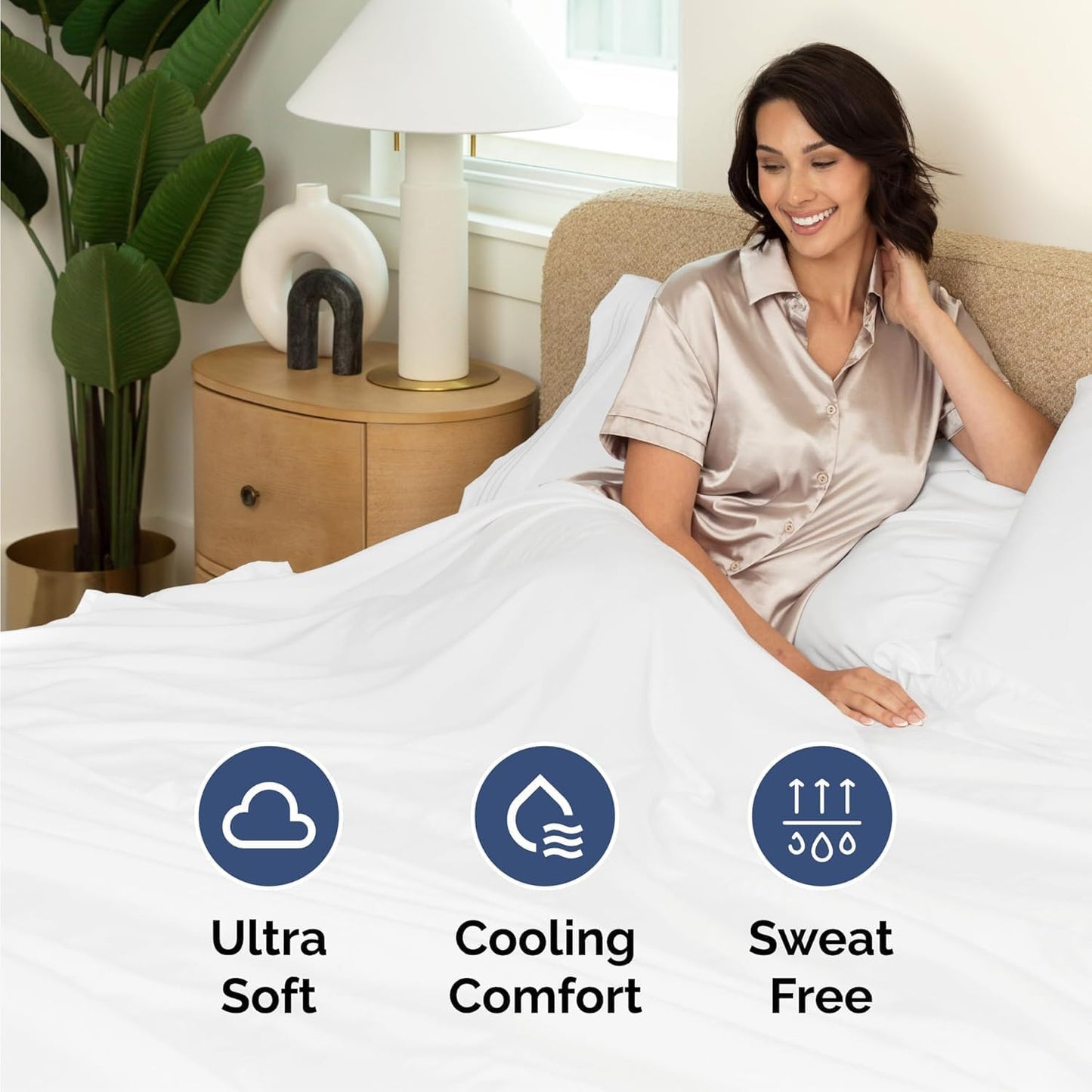 Queen Size 4-Piece Sheet Set | Skiennix Comfy Cooling Bed Sheets - Ultra-Soft, Wrinkle-Free, Deep Pockets - Hotel Luxury Bedding in White