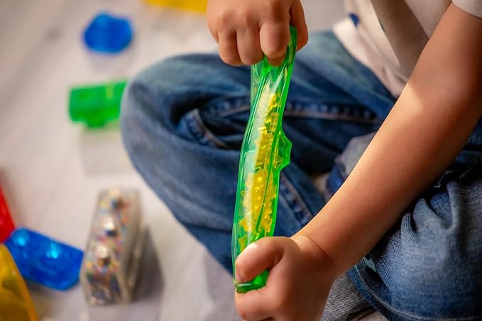 Goliath Jelly Blox Stash 'N Stack 2-in-1 Storage Case | Toddler &amp Preschool Building Blocks Kids Can Squeeze Stretch Squish | MESH ACCREDITED | Safety Tested &amp Ouch-Free | Sensory Play for A