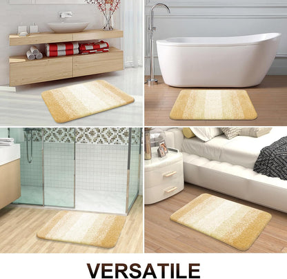OLANLY Large Bath Rug - Extra Soft Microfiber, Quick Dry & Washable | 40x24 Inches, Light Yellow