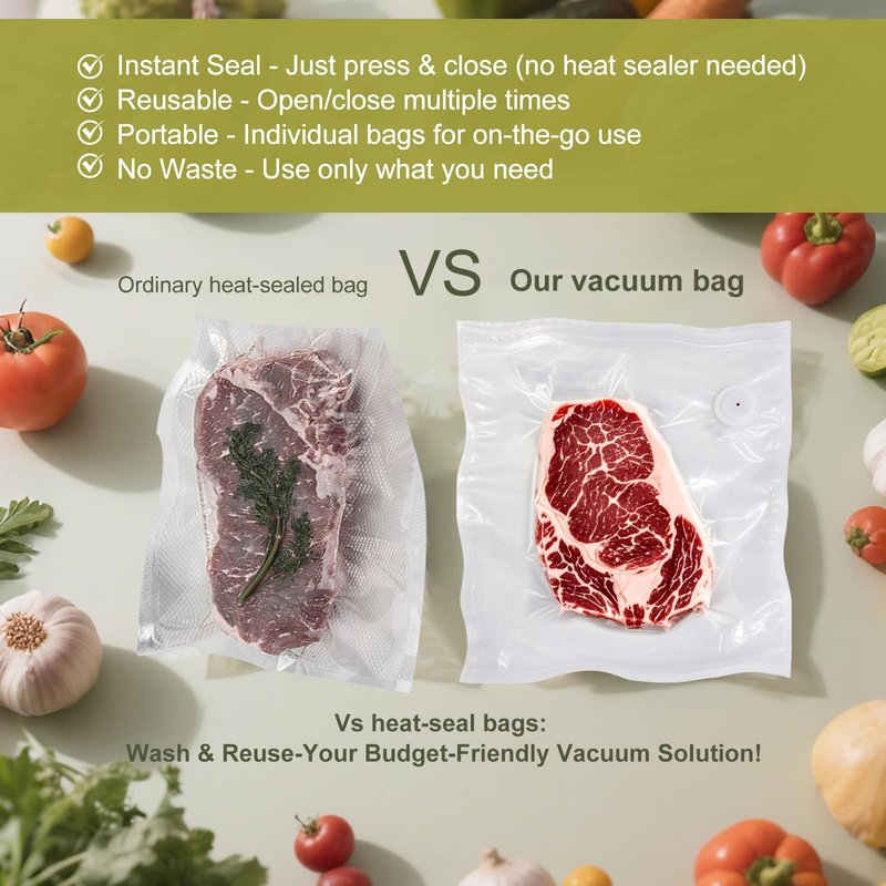 Vacuum Sealer Bags Extra Large Size 12 x 13 Inch 30 Bags, Food Storage, BPA Free, Food Saver, Meal Prep,Sous Vide, Heavy Duty, Airtight