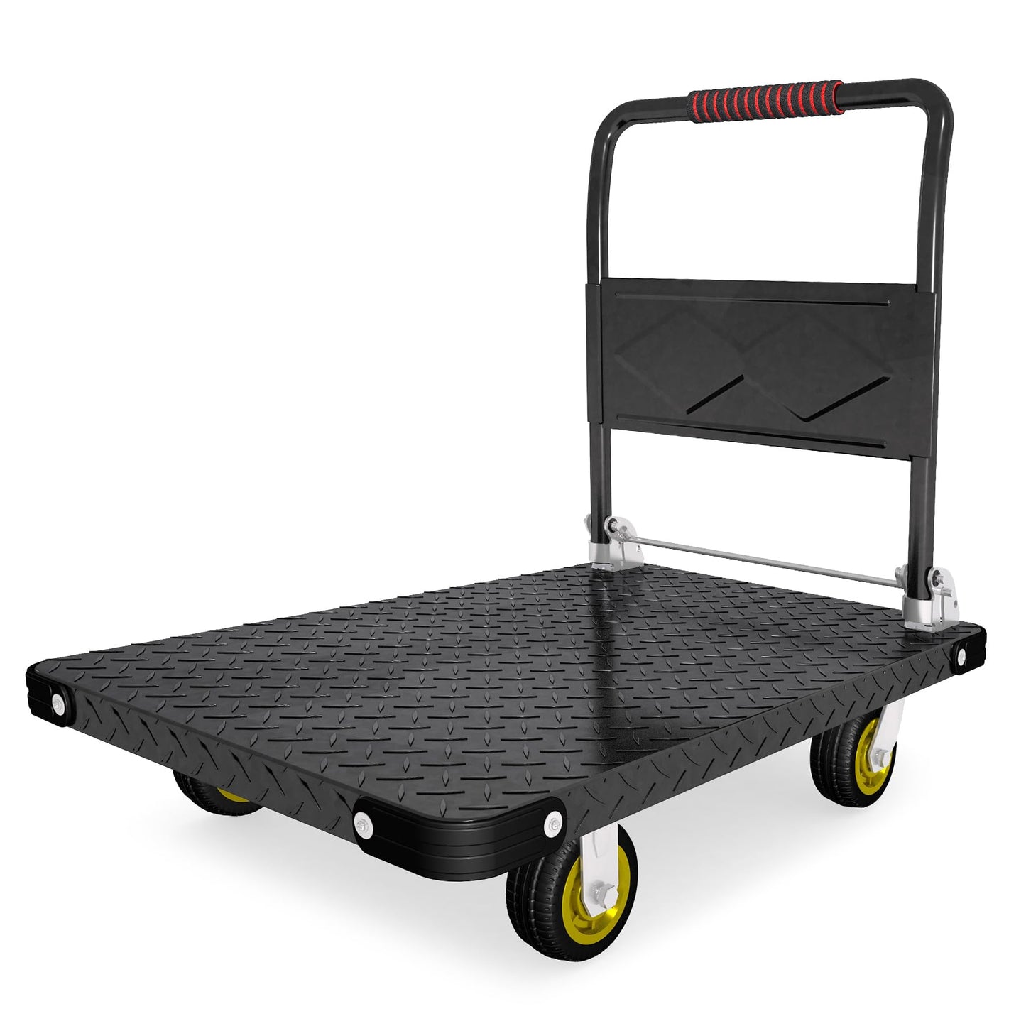Platform Truck, Foldable Flatbed Cart Heavy Duty Push Cart Dolly Large Platform w/ 5'' Swivel Wheels 2000LBS Capacity Moving Hand Dolly for Groceries, Garage, Warehouse (35'' L x 22.5'' W)