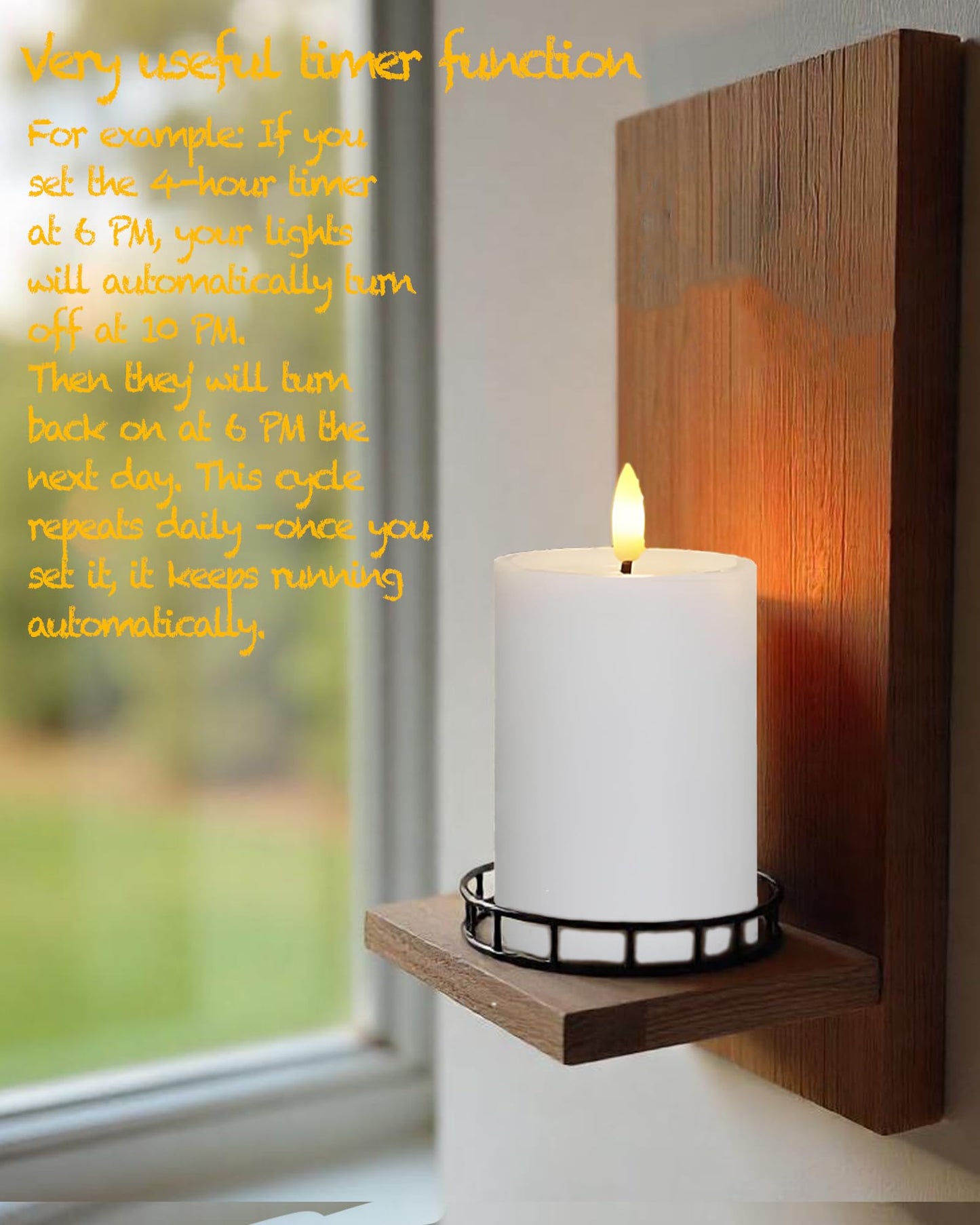Gmnee 3"x4" Outdoor Waterproof Flameless Candles with Remote and Timers, LED Candles, Battery Operated Candles, Electric Fake Pillar Candles for Patio, Porch, and Lanterns Decor (White, Plastic)
