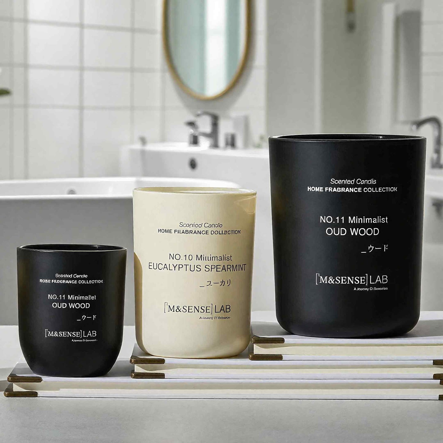 M&SENSE Natural Soy Candle| Vanilla Sandalwood | 5.3 oz | Mini Spring Scented Candles for Relaxation,Meditation, Home Décor | for Bedroom, Office, Party Small