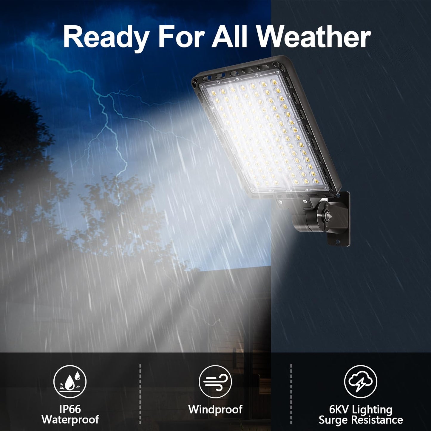 BIRITALO 240W LED Parking Lot Light, 36000LM 5000K Adjustable Wall Mount Security Flood Lights with Dusk to Dawn Photocell, IP66 Waterproof Shoebox Light for Street, Yard