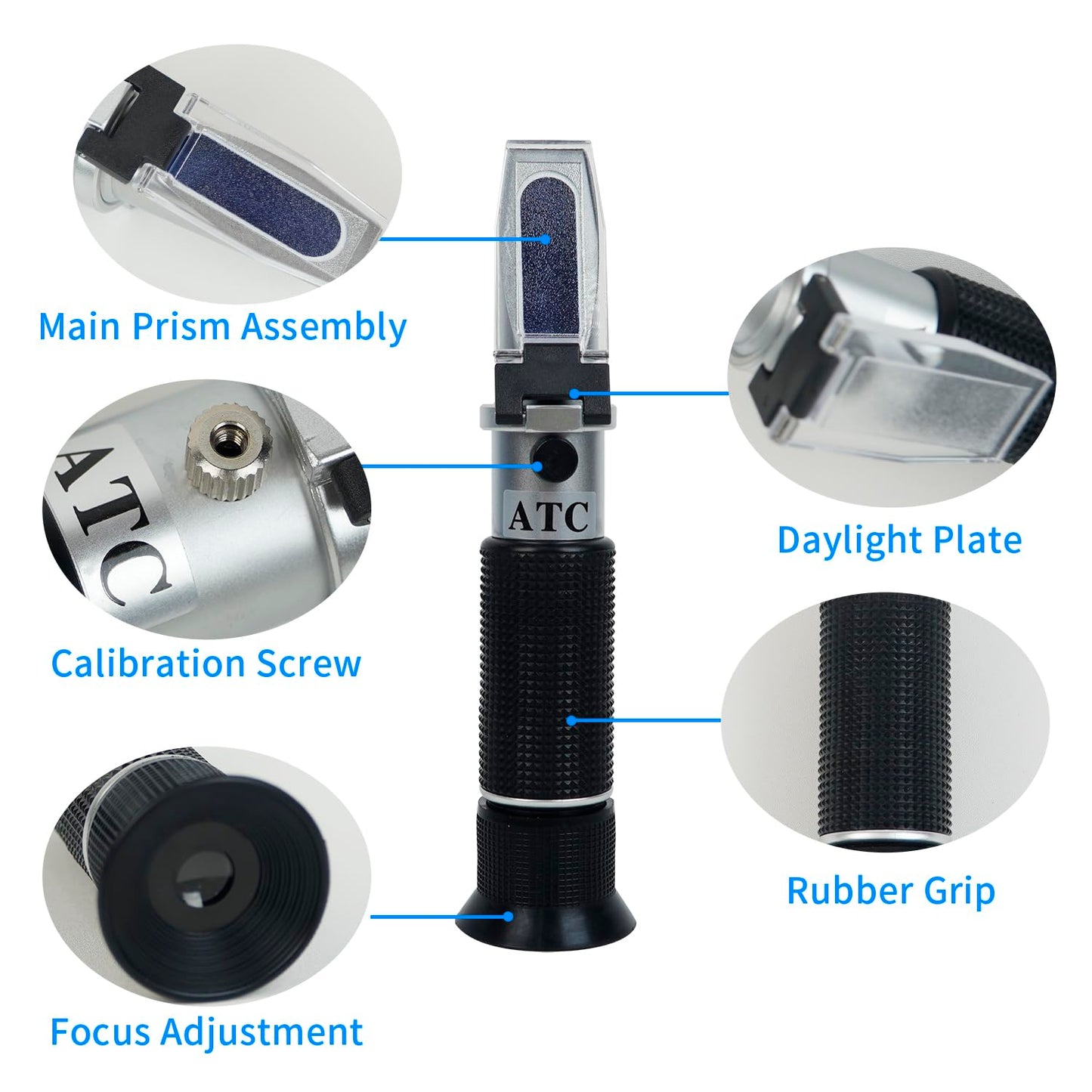 NANBEI 0-32% Brix Meter Refractometer with ATC, brix Refractometer,lab Refractometer forfruit, Fruit Juice,Wine Making