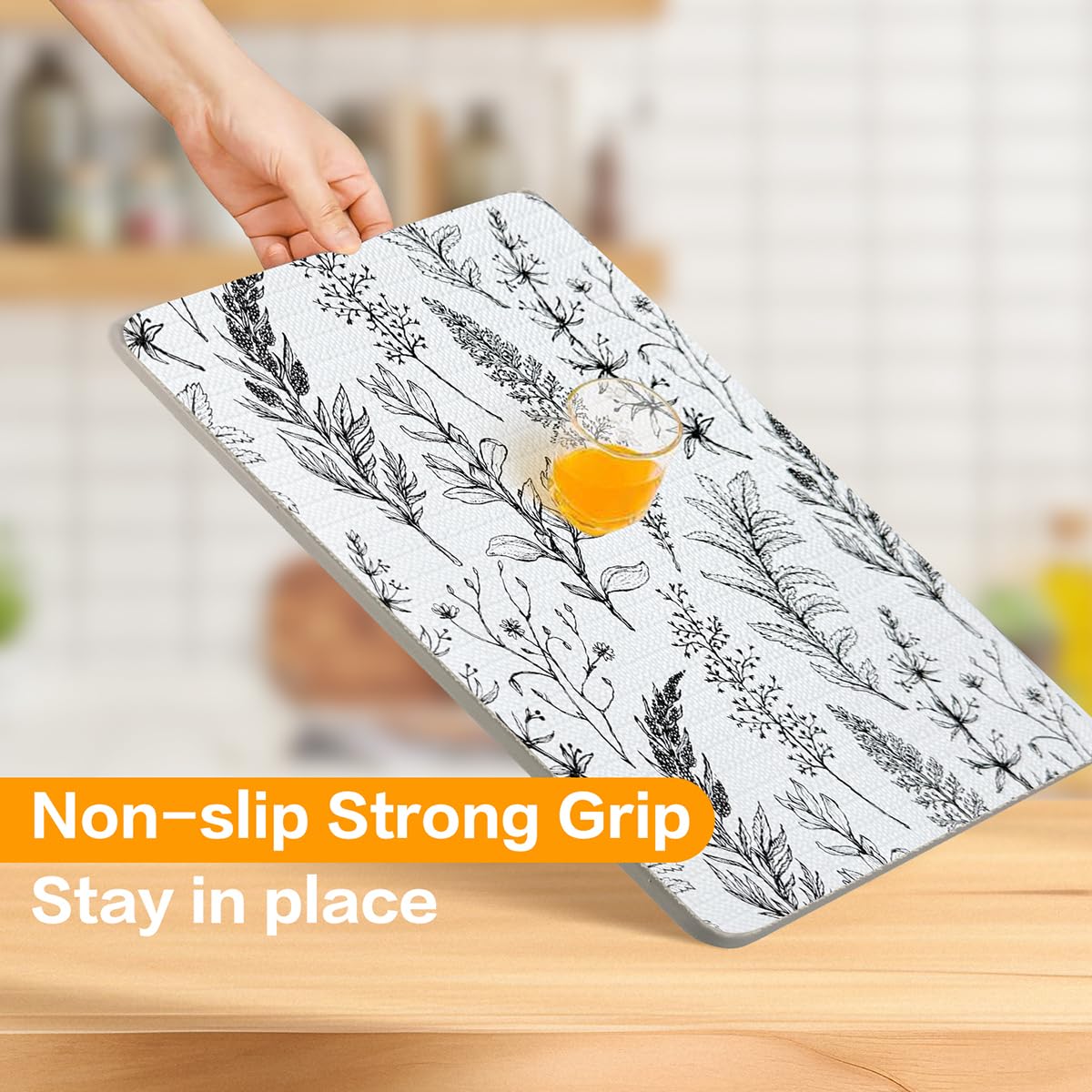 Quttisay Shelf Liner for Kitchen Cabinets,Non Adhesive Cabinet Liner,Non-Slip Drawer Liner,Waterproof Shelf Liner Easy to Clean Strong Grip Liner for Cabinets,Drawers,Cupboard，(Floral 12 in x 10FT)
