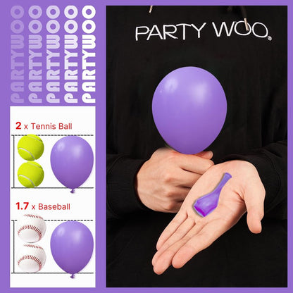 PartyWoo Purple Balloons 100 pcs 5 Inch Purple Latex Balloons for Birthday Baby Shower Anniversary Engagement Wedding Princess Bachelorette Bridal Shower Butterfly Party Decorations Purple-Y15
