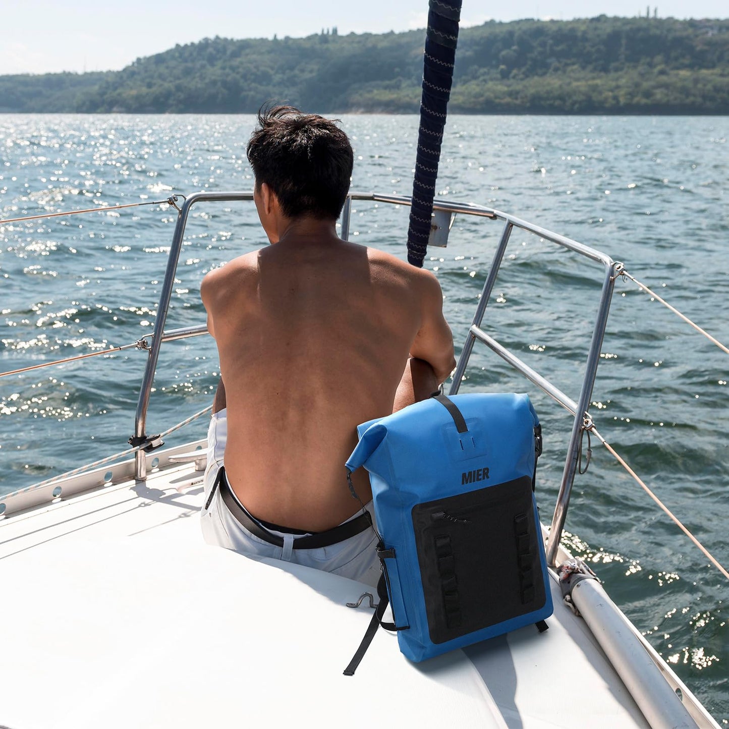 MIER Dry Bag Waterproof Backpack 30L Dry Sack Heavy Duty Roll-Top Closure for Kayaking, Beach, Boating, Swimming, Surfing, Blue