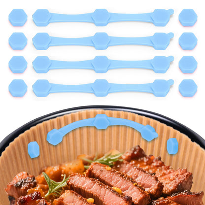 12PCS Air Fryer Magnets Silicone Buckle for Parchment Paper Liners, High-Temp Resistant Air Fryer Accessories, Prevent Burning, Safely Lock Paper from Heating Element or Covering Food (Red)