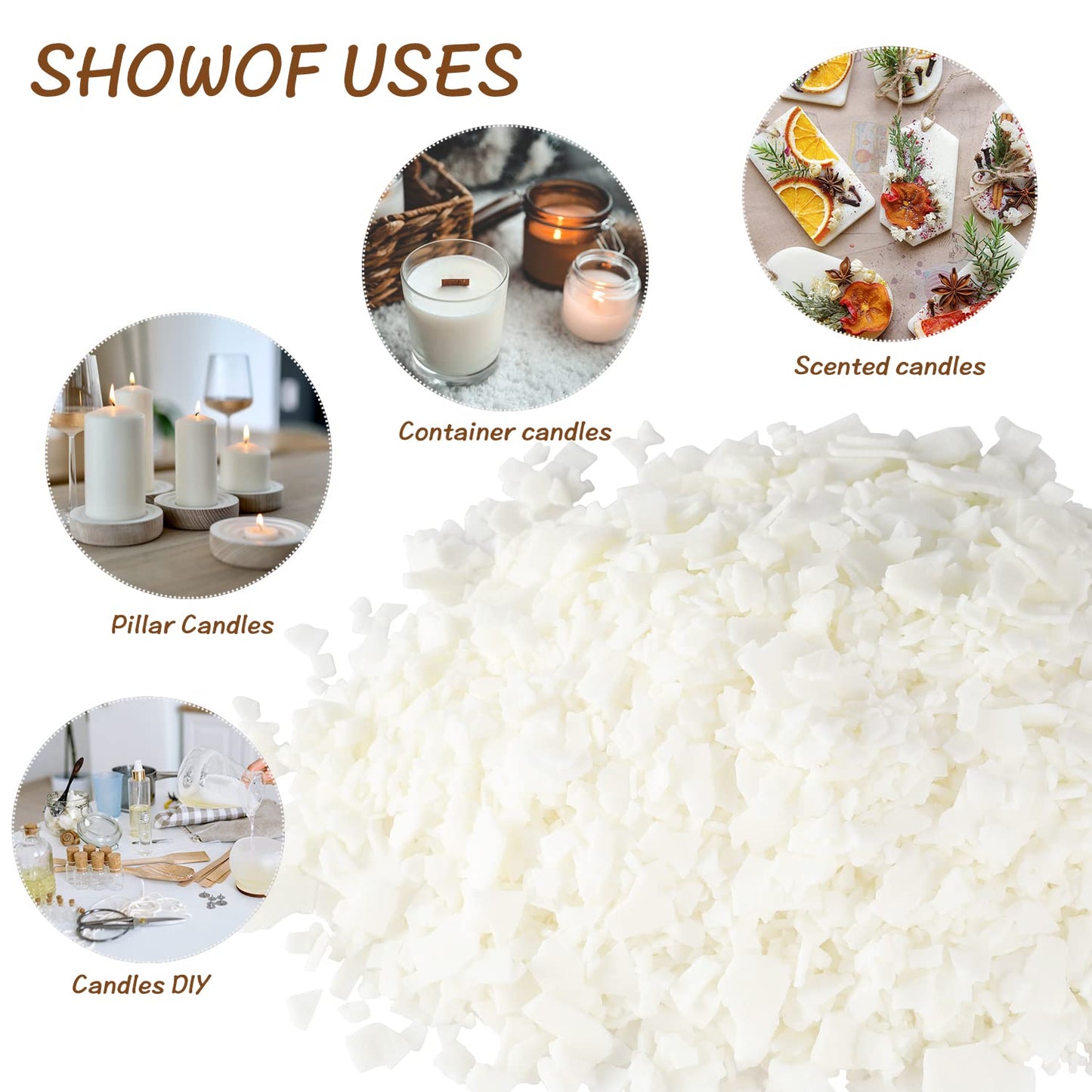 Grcdoyvl Pure Soy Wax Flakes,DIY Soft Candle,Natural Soy Wax for Candle Making 10 lb Bag