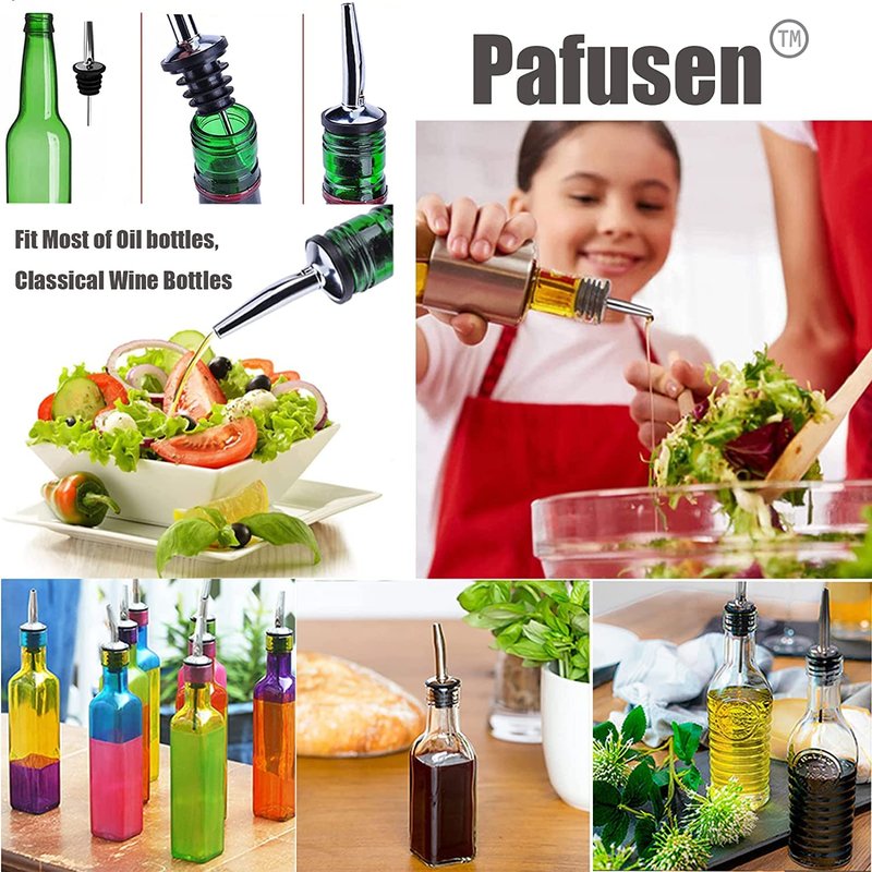 Pafusen 12 Pack Liquor Bottle Pourers, Liquor Pour Spout for Liquor Bottles, Stainless Steel Olive oil Dispenser Spout, Alcohol Pourer Spouts Dust Caps Covers, Rose Gold