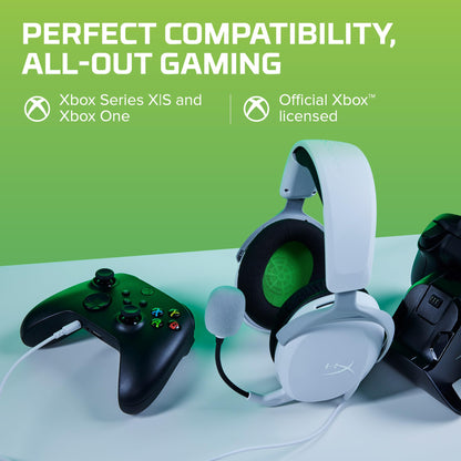 HyperX CloudX Stinger 2 Core - Gaming Headset for Xbox, Lightweight Over-Ear headsets with mic, Swivel-to-Mute Function, 40mm Drivers - White