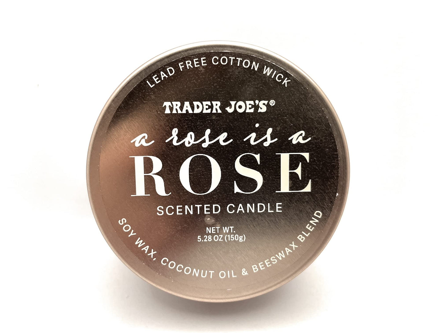 Trader Joes A Rose is a Rose Scented Candle - Soy Wax,Coconut Oil & Beeswax Blend 5.28 oz (Pack of 1)