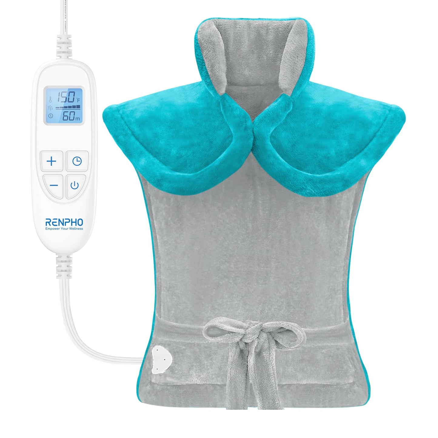 RENPHO Electric Heating Pad for Back Pain Relief, Birthday Christmas Gifts for Women Men Mom Dad Elderly, FSA Eligible Items Only List, Large Heat Pad for Neck Shoulders, 24"x33", ETL Certified, Gray