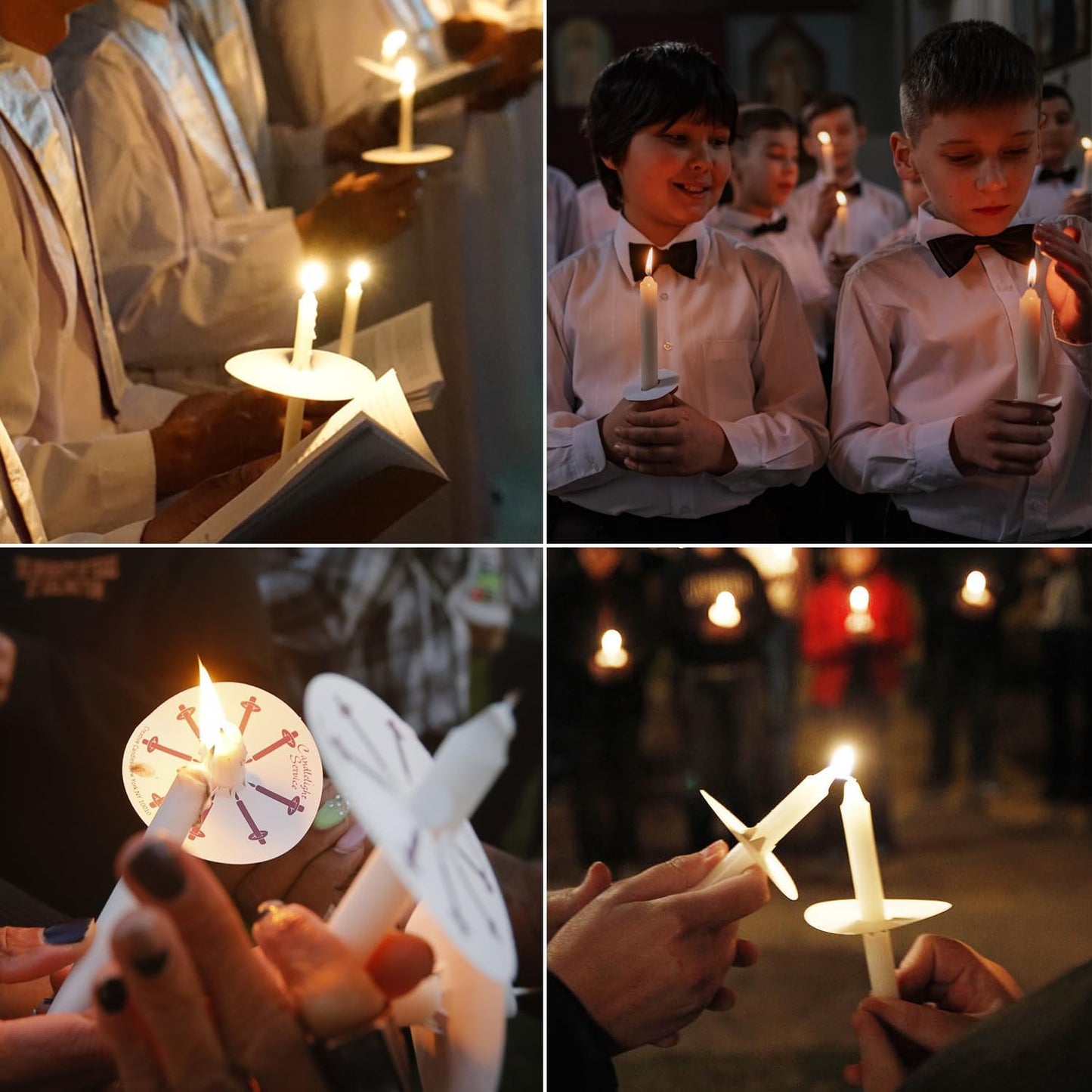 200 Church Candles with Drip Protectors for Devotional Candlelight Vigil Service, Box of 200 Candles,5" H X 1/2" D, No Smoke,Unscented White.
