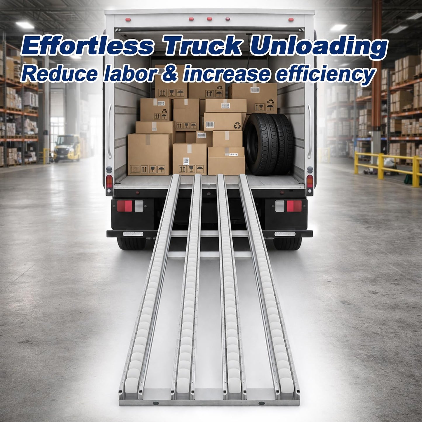 TYXMPH Portable Roller Conveyor for Truck Unloading, 78.7"x15.75" Heavy Duty Steel Gravity Roller Table, Foldable Unpowered Slide Conveyor for Packages & Boxes, Manual Cargo Handling Equipment,74IN