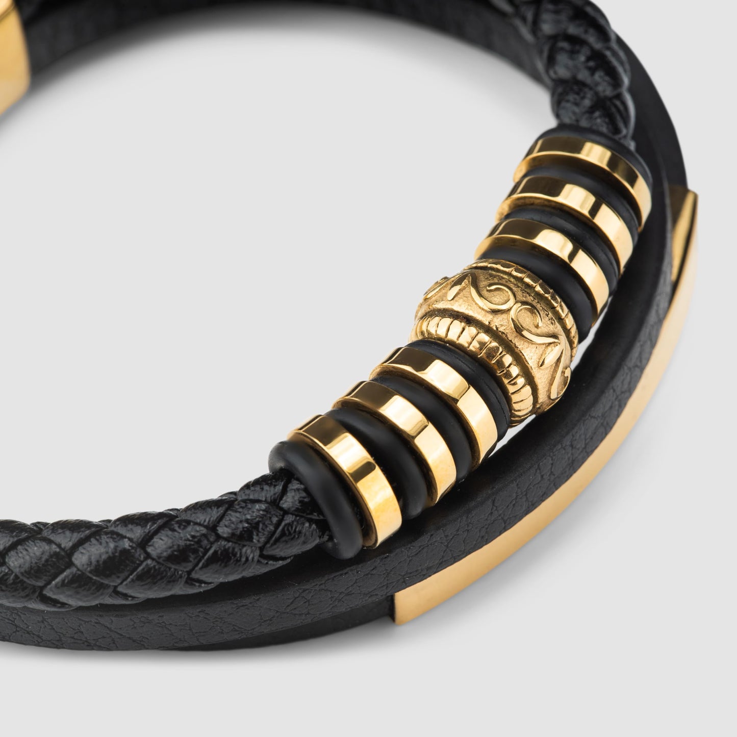 SERASAR Mens Bracelets 20cm Gold Gift Box Genuine Leather Cowhide Braided Adjust Able Magnetic Clasp Multi Layer Wrap Jewellery Rope Man Mans Male Band Jewelry Accessories