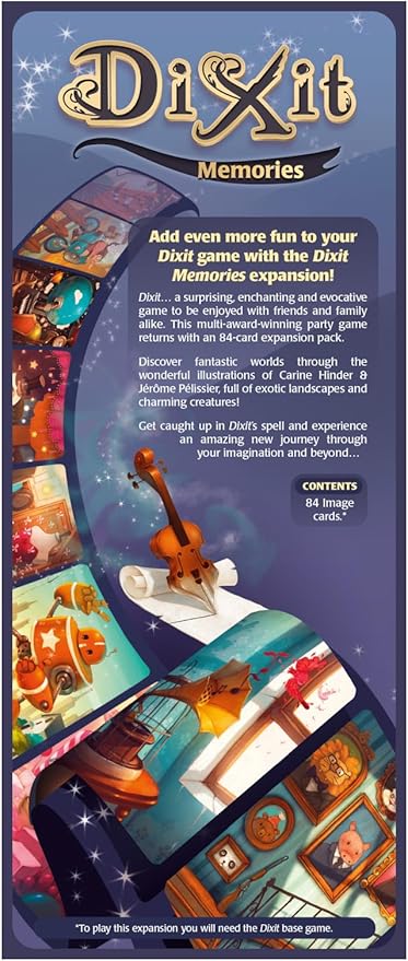 Dixit Memories Board Game EXPANSION - Explore a Fantastical World with 84 Original Art Cards! Creative Storytelling Game for Kids &amp Adults Ages 8+ 3-6 Players 30 Min Playtime Made by Libellud