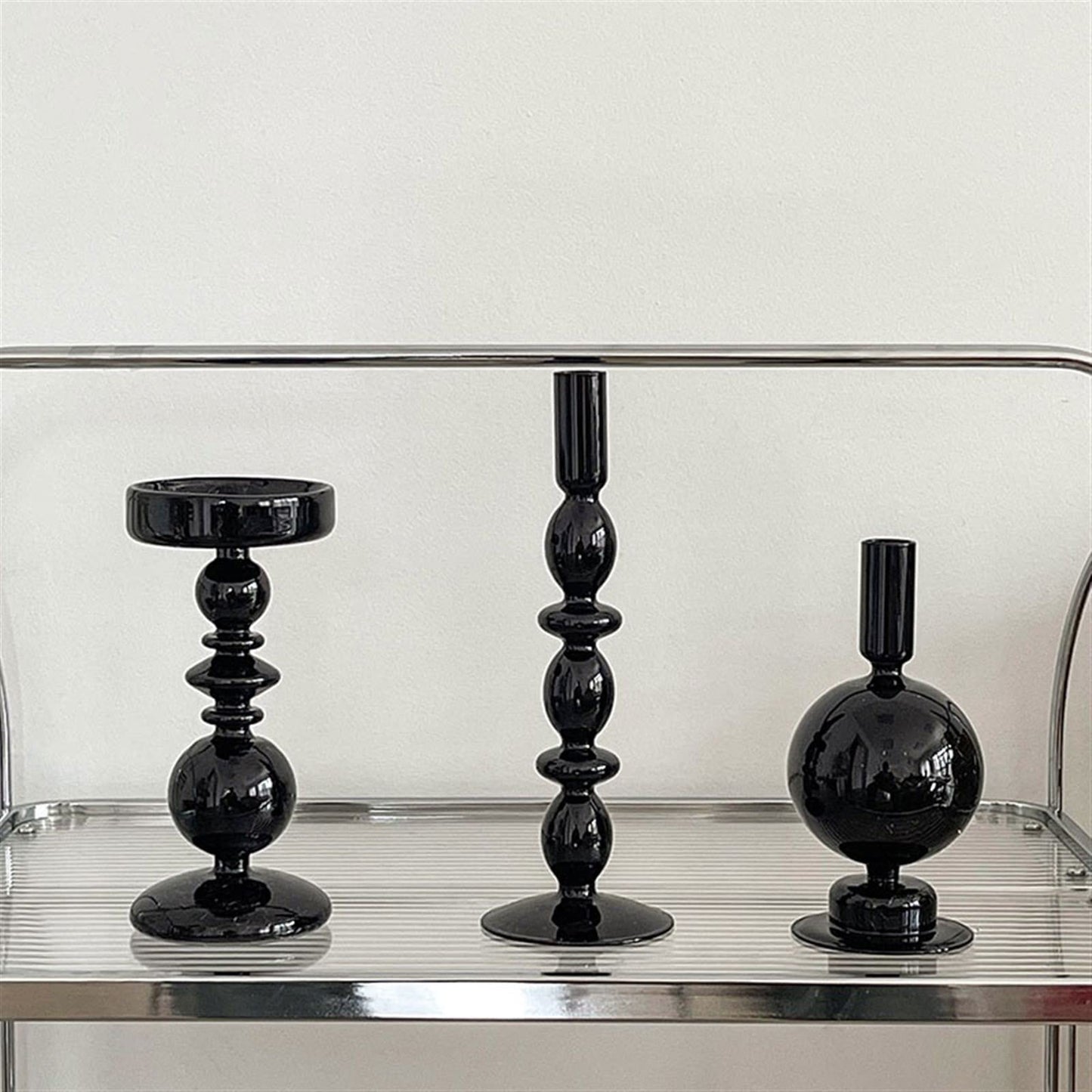 cfycfy987 Candelabra European Glass Candle Holders Light Luxury High-end Fashion Ornaments Miserable Decoration Candlestick Candle Sticks Holder(C)