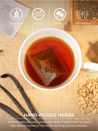 TeeLux Vanilla Decaf Chai Tea Bags, Decaffeinated Black Tea with Cinnamon, Ginger, Cardamom, Natural Vanilla Flavor, Full-bodied & Spicy Flavor, 100 Count
