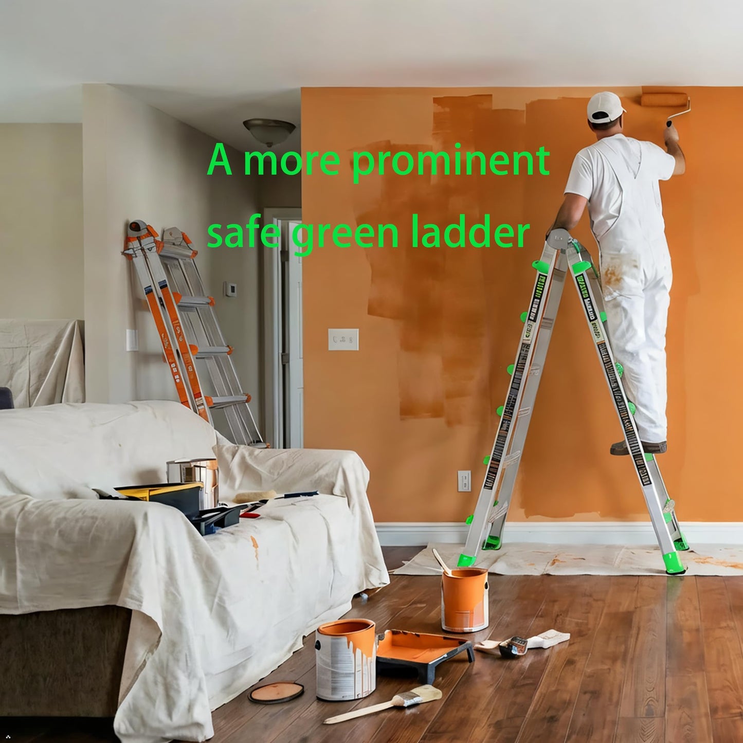 WDOT Ladder, Extension Ladders for Home Stairs 22 Ft, 6 Step Multi Position A Frame Ladder with Stabilizer Bar, Compact Folding, 330 lbs Telescopic Aluminum Adjustable Ladders, Escaleras para Casa