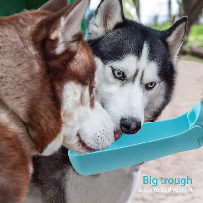 SOICTA Portable Dog Small Animals Water Bottle for Walking 19 OZ or 12 OZ Pet Water Bottles for Puppy Medium Large Dogs Little Animals Water Dispenser Dog Small Animals Water Bowl (19OZ Blue)
