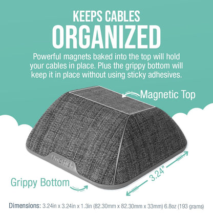 Smartish® Magnetic Cord Holder - Cable Wrangler Organizer with Magnet Clips for Charger Management on Desktop, Nightstand, or Side Table for All Cables, USB-C, Lightning Cables - Lightly Toasted Beige