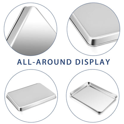 P&P CHEF 16 Inch Baking Cookie Sheet, Oven Pan Tray Stainless Steel Sheet Pan for Kitchen, Oven Bakeware for Multi Uses, Shiny Look & Dishwasher Safe, Healthy & Heavy Duty, 3Pcs
