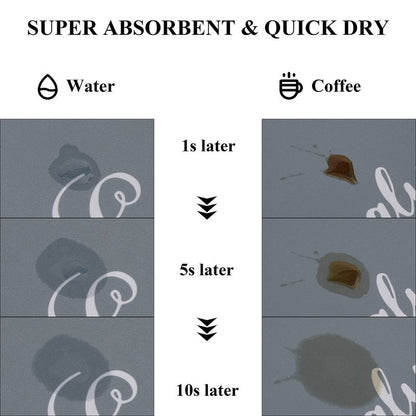 SHACOS Coffee Mat 2-Pack 12x19 Inch Absorbent Non Slip Coffee Maker Mats for Countertop Bar Accessories Dish Drying Mat Waterproof Heat Resistant, Brown