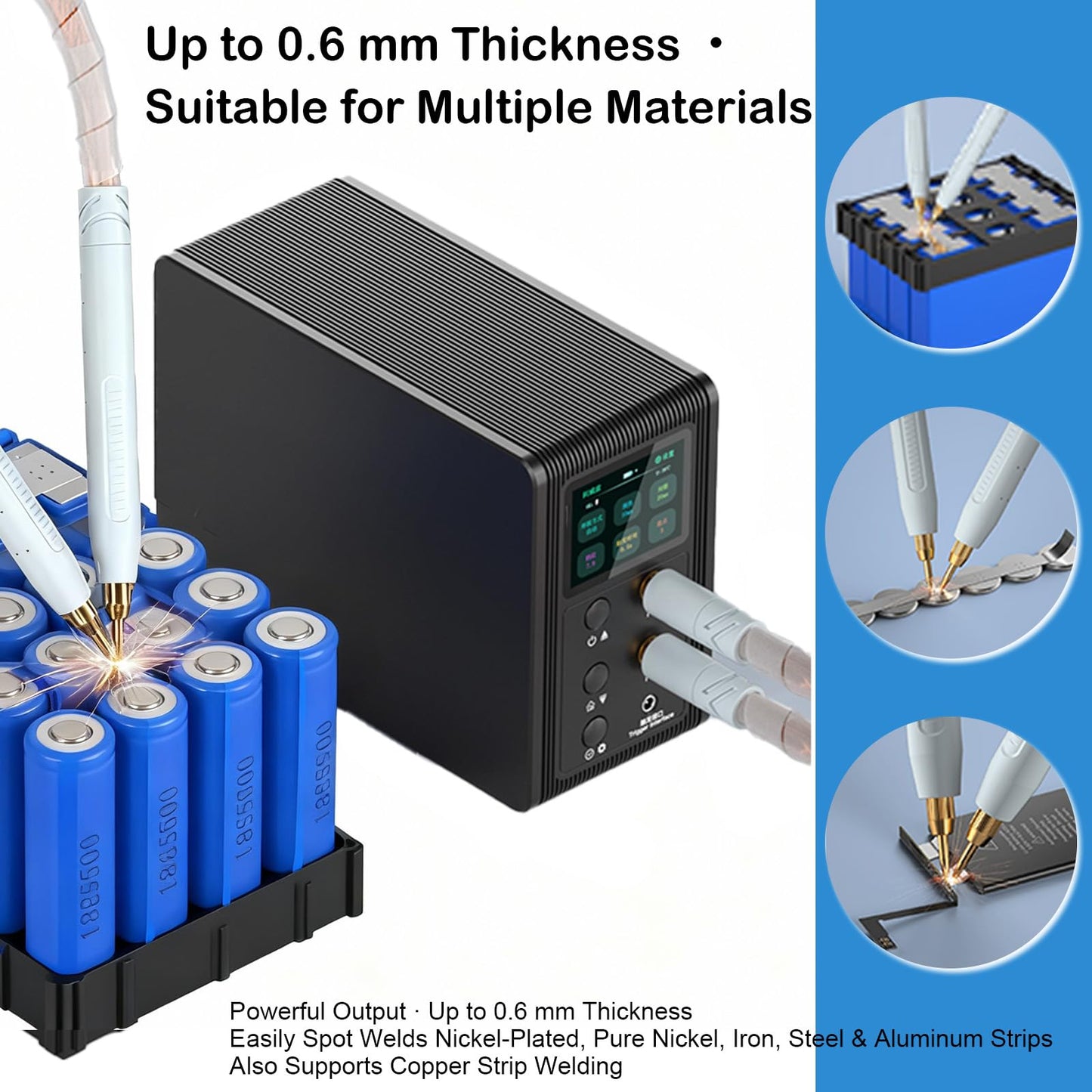 14.6KW Portable Capacitor Battery Spot Welder for 18650 & LiFePO4, Adjustable 2-in-1 Automatic/Foot Pedal Welding Machine, DIY Battery Pack Welder kit with Nickel Strip