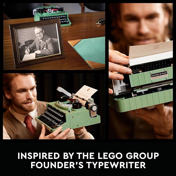 LEGO Ideas Typewriter 21327 Building Set for Adults Collectible Retro Display Model Creative Hobbies Unique Gift Idea