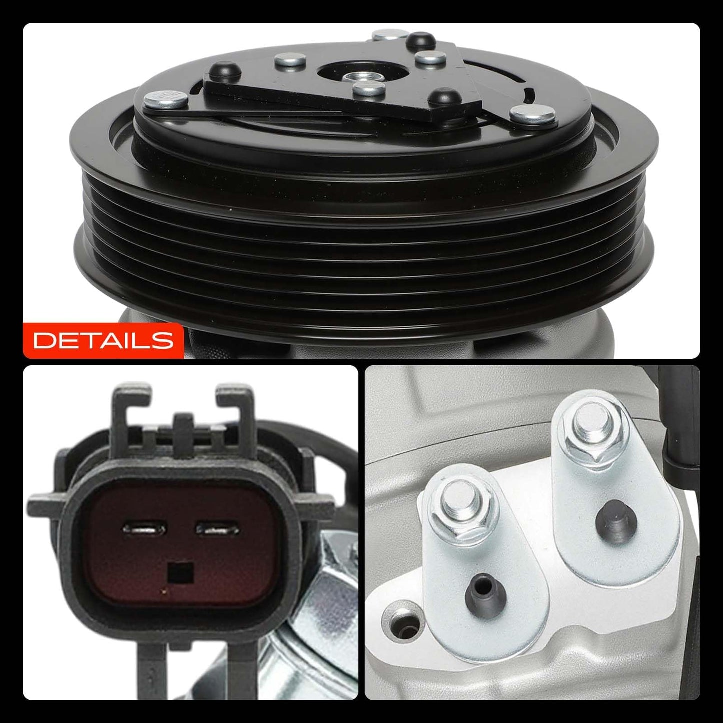 A-Premium Air Conditioner AC Compressor with Clutch Compatible with Dodge Ram 1500 2004-2007, Ram 2500 2004-2007, Dakota 2004-2007 & Mitsubishi Raider 2006-2007