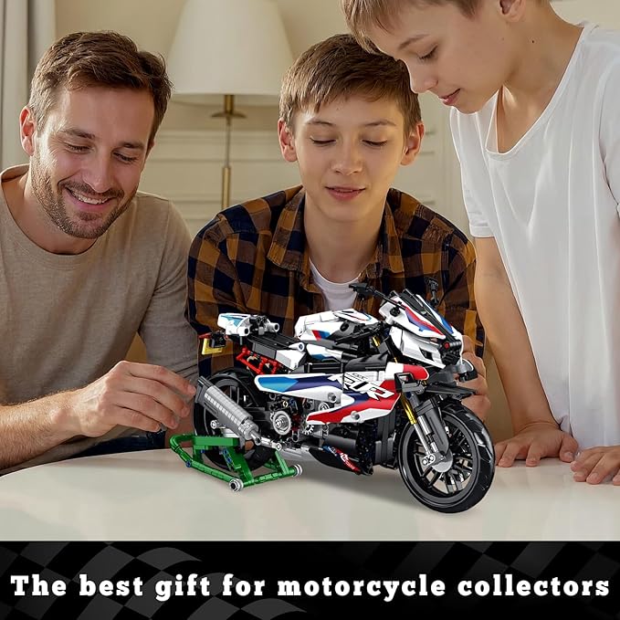 912PCS Motorcycle Building Block Set for Adults Compatible with Lego 1000 RR MOC Model Collectible Toys Gifts for Teens Boys Kids