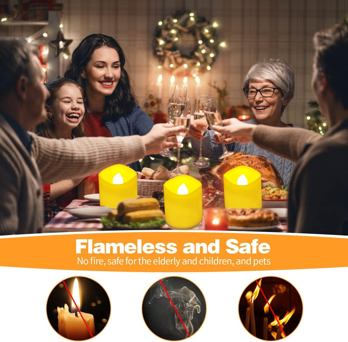 Jialine Rechargeable Tea Lights with Remote Timer, Battery Operated Flameless Votive Tea Lights Candles, USB Tealights Candles for Weddings,Parties,Halloween,Home Decor Seasonal Decor(6 Pack)