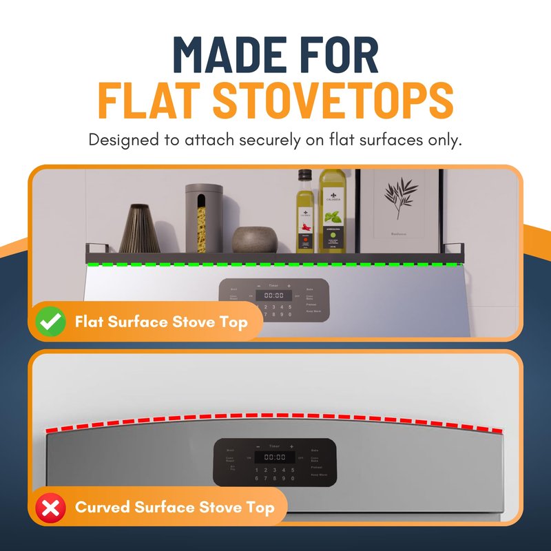 Extendable Steel Over the Stove Shelf for Back of Stove (16 to 30 Inches) Magnetic Stove Top Shelf for Kitchen Stove, Over Stove Shelf for Back of Stove - Over the Stove Spice Rack Shelf