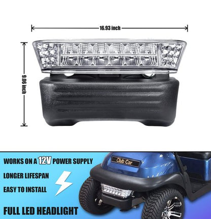 Gaoerfu-CP 12V Club Car Precedent LED Head Light with Bumper, For 12V Precedent Electric Golf carts LED Head 2004-UP
