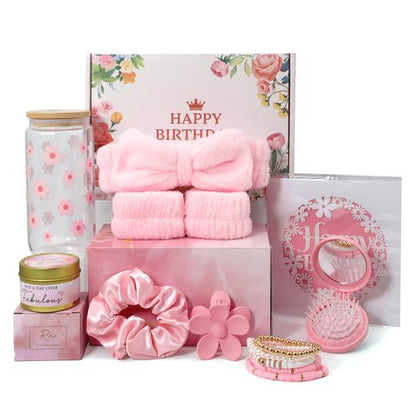 GooBird Birthday Gifts for Teen Girls &Women– Preppy Pink Gift Basket, 12–14 Cute & Trendy Gifts Ideas for Teenage Girls, Girly Gift Set for Her,Daughter, Sister, Best Friend or Niece