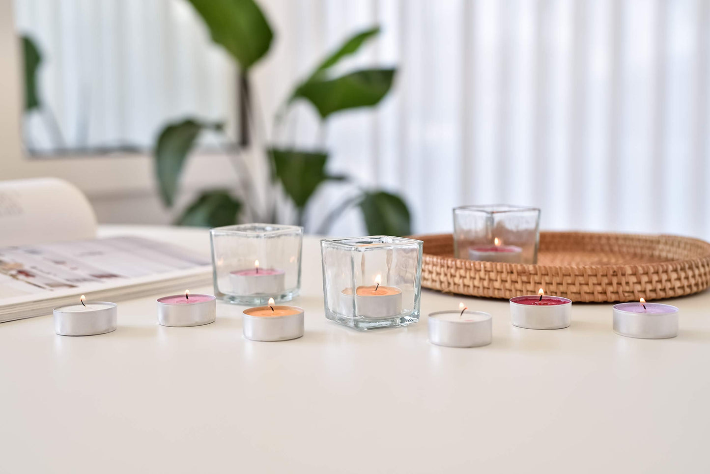 COCODOR Scented Tealight Candles/Tea Rose / 25 Pack / 4-5 Hour Extended Burn Time/Made in Italy, Cotton Wick, Scented Home Deco, Fragrance, Mother's Day