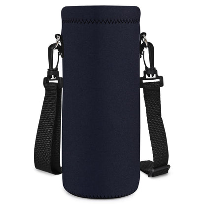 AUPET Water Bottle Sling Bag Carrier Crossbody Sleeve,Insulated Neoprene Bottle Case Holder Pouch Cover 500ML/17oz with Shoulder Strap for Walking Women Men (Pure Black)