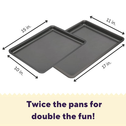 Wilton Silver 2- Piece Non-Stick Baking Sheet Set, Cold-Rolled Steel Bakeware for Baking and Roasting, Made without PFAS