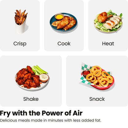 Chefman TurboFry Touch Dual Air Fryer, Maximize The Healthiest Meals With Double Basket Capacity, One-Touch Digital Controls And Shake Reminder For The Perfect Crispy And Low-Calorie Finish