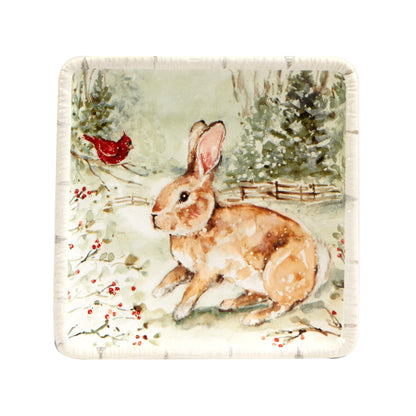 Certified International Winter's Walk 6" Canape/Luncheon Plates, Multicolor, Small, Set of 4