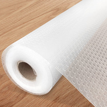 Kitchen Shelf Liner Non-Slip Cabinet Liner 12 in x 20 FT Washable Refrigerator Liners Oil-Proof Drawer Liners for Kitchen Dining Transparent Wide 12inch