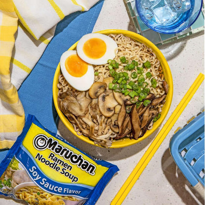 Maruchan Ramen Soy Sauce, Instant Ramen Noodles, Ready to Eat Meals, 3 Oz, 24 Count