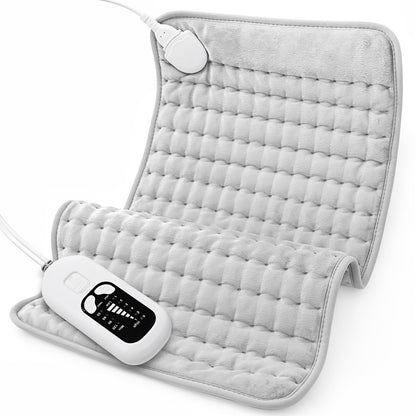 Heating Pad,Electric Heating Pads for Back,Neck,Abdomen,Moist Heating Pad for Shoulder,Knee,Arms,Legs,Dry/Moist Heat & Auto Shut Off,Birthday Gifts for Men and Women(Light Gray, 24''×12'')