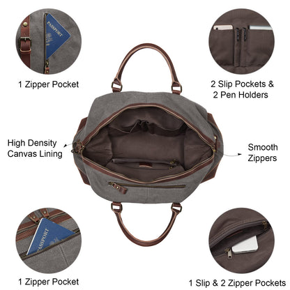 S-ZONE Duffle Bag for Travel Canvas Duffel Bag Carry on Weekender Bag for Men