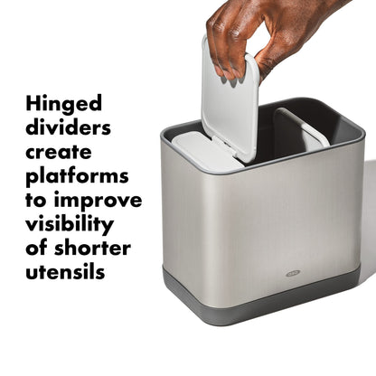 OXO Good Grips Adjustable Stainless Steel Organizer, Large Utensil Holder