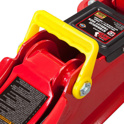 BIG RED T825051-1 Torin Hydraulic Low Profile Trolley Floor Jack with Single Piston Quick Lift Pump, 2.5 Ton (5,000 lb) Capacity - Red
